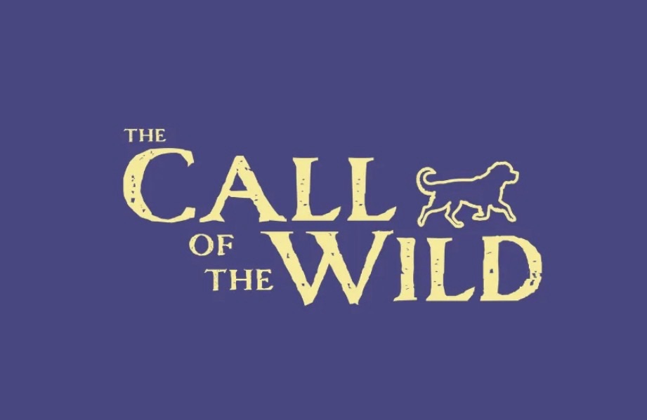 On a grey-purple background, the title of the show features a small dog outline, in mid stride. 