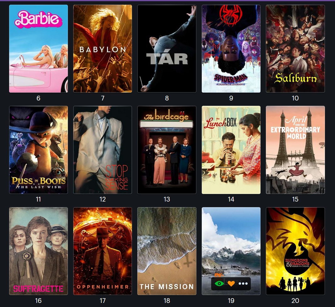 Curated Life: Top 20 Movies I Saw in 2023